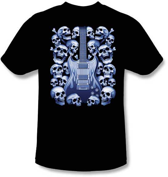 skull guitar t shirt