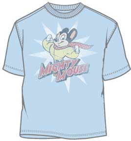 Blue Mighty Mouse Retro T-Shirt
