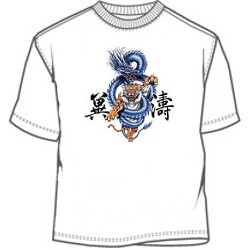 Chinese dragon and tiger tee shirt