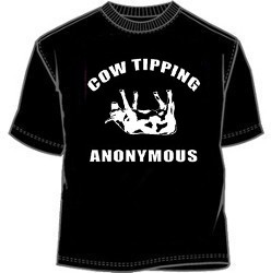Funny Cow Tipping Anonymous Humorous Tee Shirt