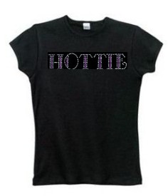 Women's Hottie Rhinestone Short Sleeve T-Shirt
