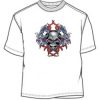 Double dragon skull red tribal markings tee shirt