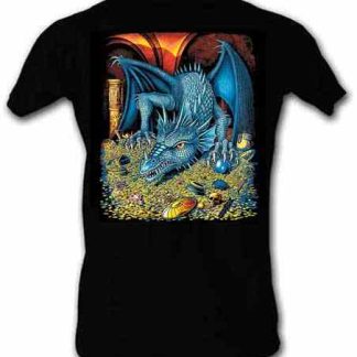 Blue Dragon guarding gold tee shirt