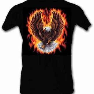 Flame and fire eagle tee shirt