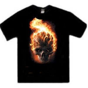 Flaming Skull Ghost Rider T-Shirt