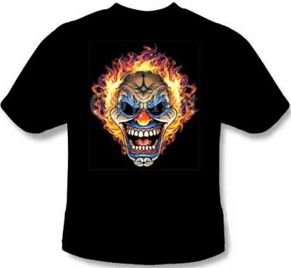 Flaming Clown Skull T-Shirt