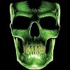 Glow in the Dark Green Skull Skull T-Shirt