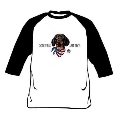 Raglan Shirt - God Bless America Dachshund