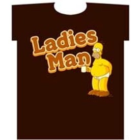 Ladies Man Homer Simpson With Coffee Tee Shirt