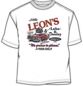 Novelty Leon's Lube & Tanning Tee Shirt