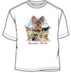Montage Yorkie dog breed tee shirt