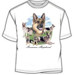 Dog breed German Shepherd montage tee shirt