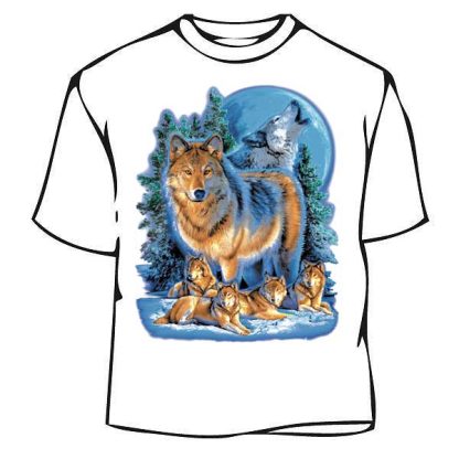 Pack of wolves and blue sky tee shirt