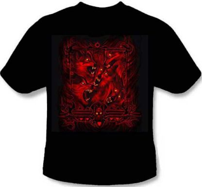Animal T-Shirt - Red Evil Wolf Pack
