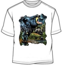 North American Black Bear roar tee shirt