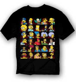 Montage The Simpsons Faces Tee Shirt