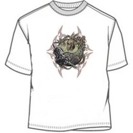 Skeleton dragon blad panther ying yang tee shirt