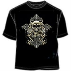 Gothic Cross of Skulls Tee Shirt