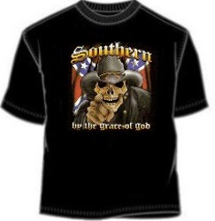 Southern By The Grace Of God Skeleton Rebel T-Shirts
