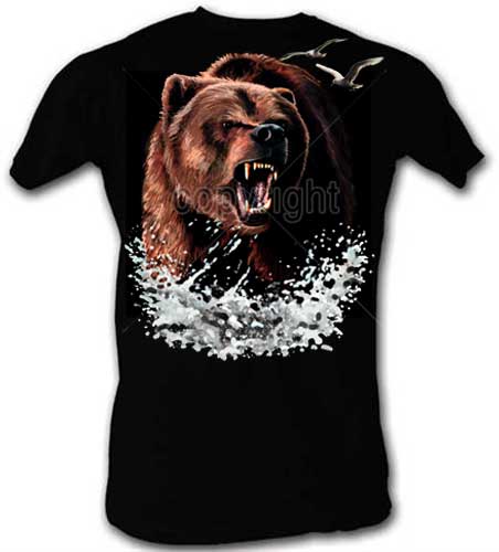 Splash Grizzly Bear T Shirt 
