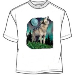 Standing and howling wolf tee shirt