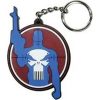 Outline of the Punisher in the scope of a rifle keychain