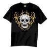 Golden tribal skull with yellow marking tees